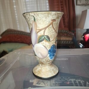 ARISTER GIFTS EUC HANDPAINTED FRUITY VASE